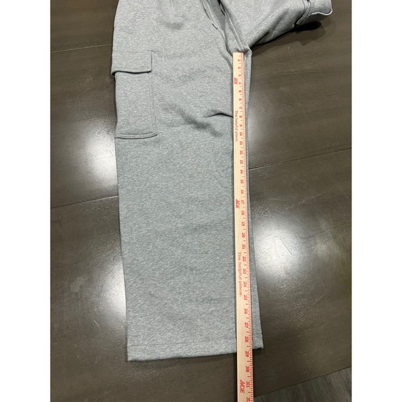 LCKR Mens Baggy Fit Fleece Cargo Sweatpants Heather Grey Large NWT Wide Leg - Picture 2 of 13